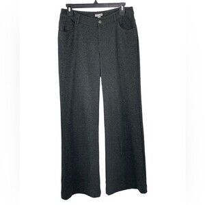 J. Jill Wide Leg Stretch Knit Ponte Trousers Pants‎ Size 4 Gray 33” inseam